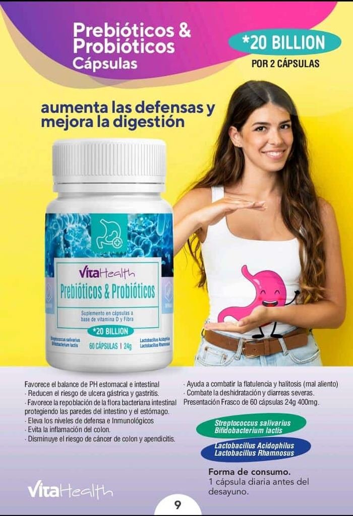 Prebióticos & Probióticos en cápsulas